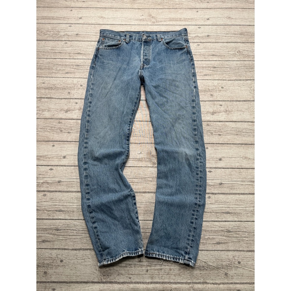 Levi's 501 Jeans Men's 32x32 Blue Medium Wash Denim Straight Original Button Fly